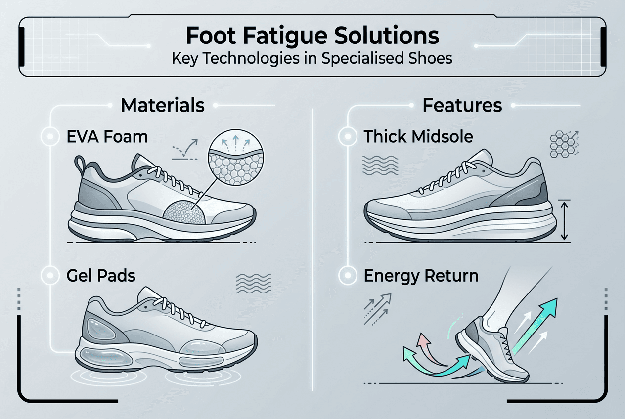 Infographic on cushioning and shoe technology