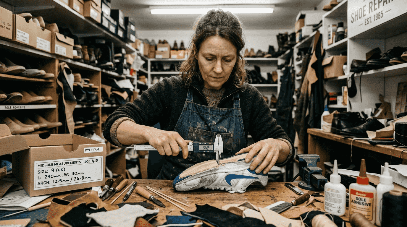 Specialist measuring sneaker midsole for fatigue