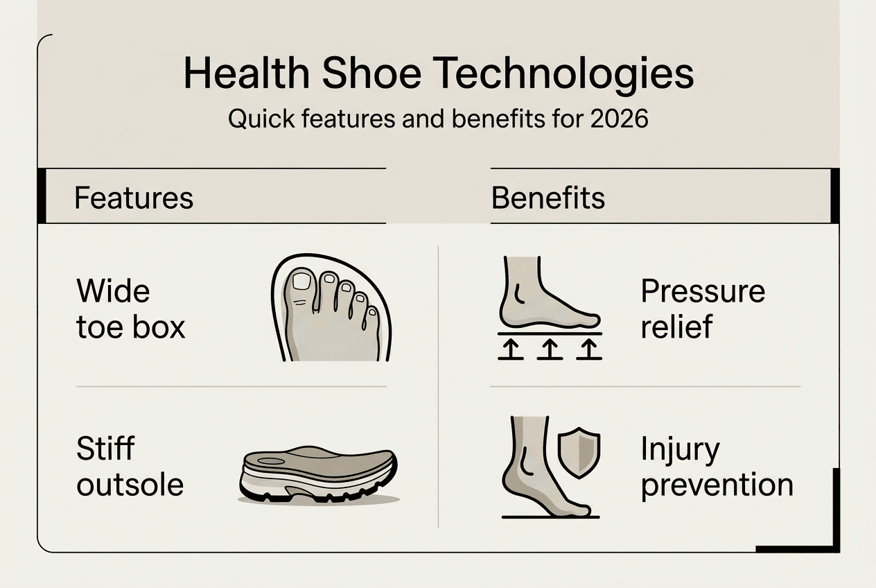 Infographic on shoe features and benefits