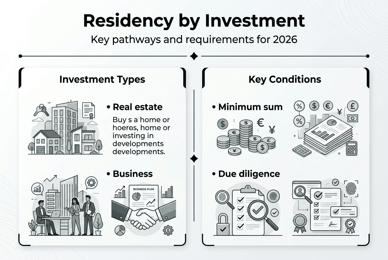 Infographic of residency by investment basics