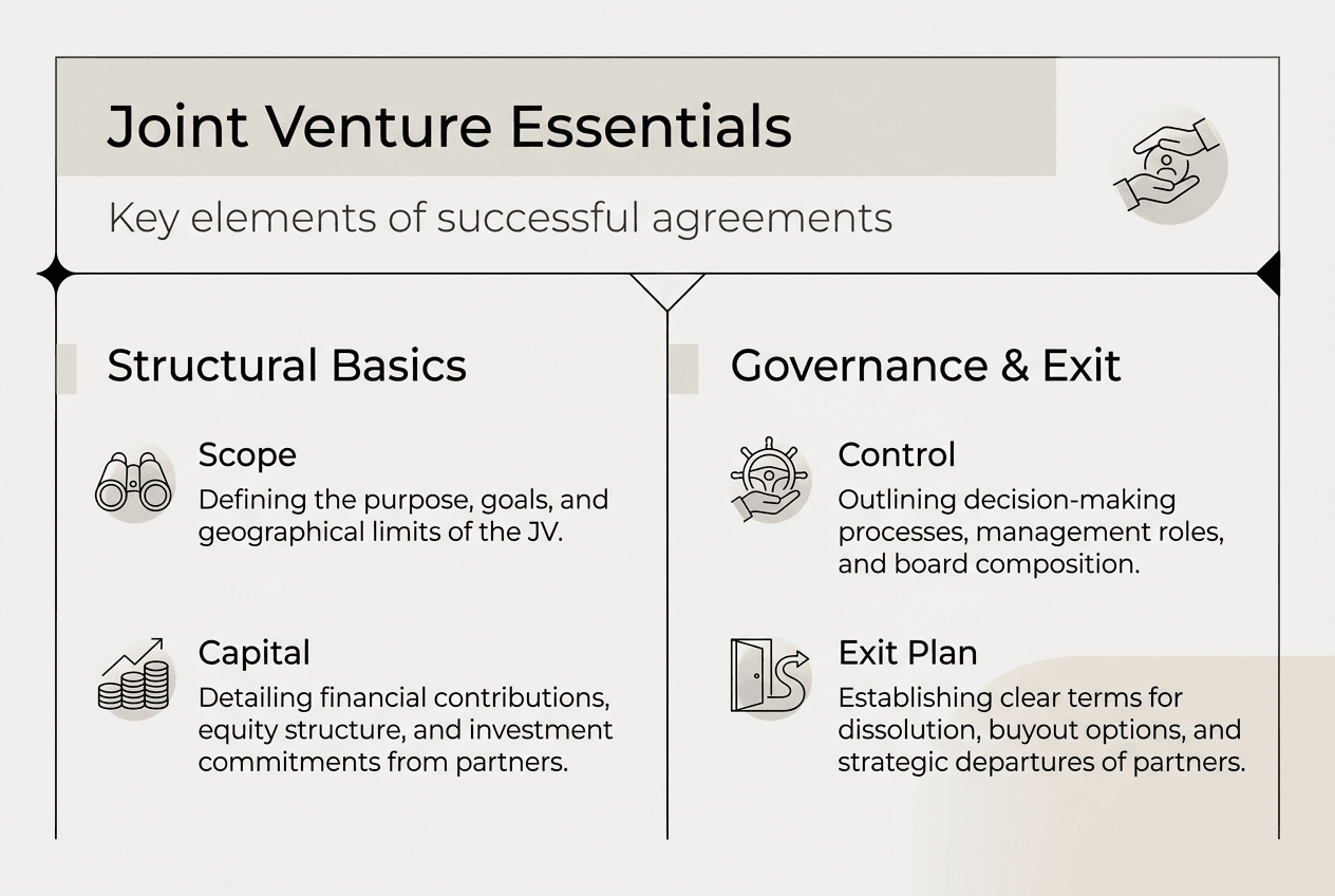 Infographic of joint venture agreement components