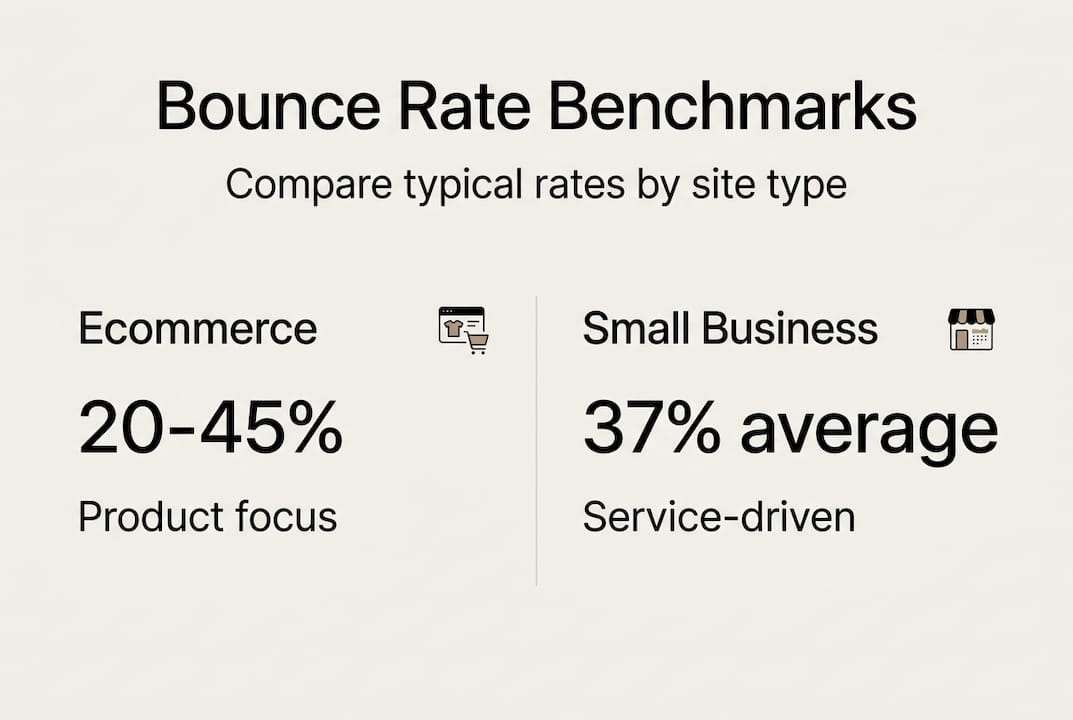 Infographic comparing bounce rate by website type