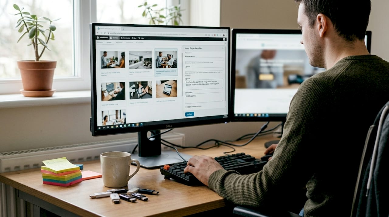 Web designer writing effective alt text for images