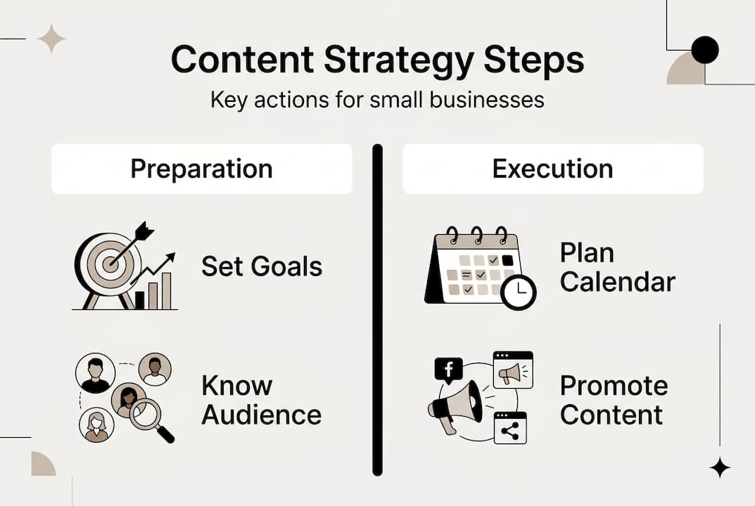 Infographic outlining content strategy process