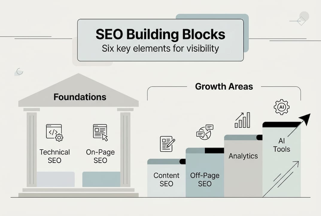 Infographic of six SEO disciplines overview