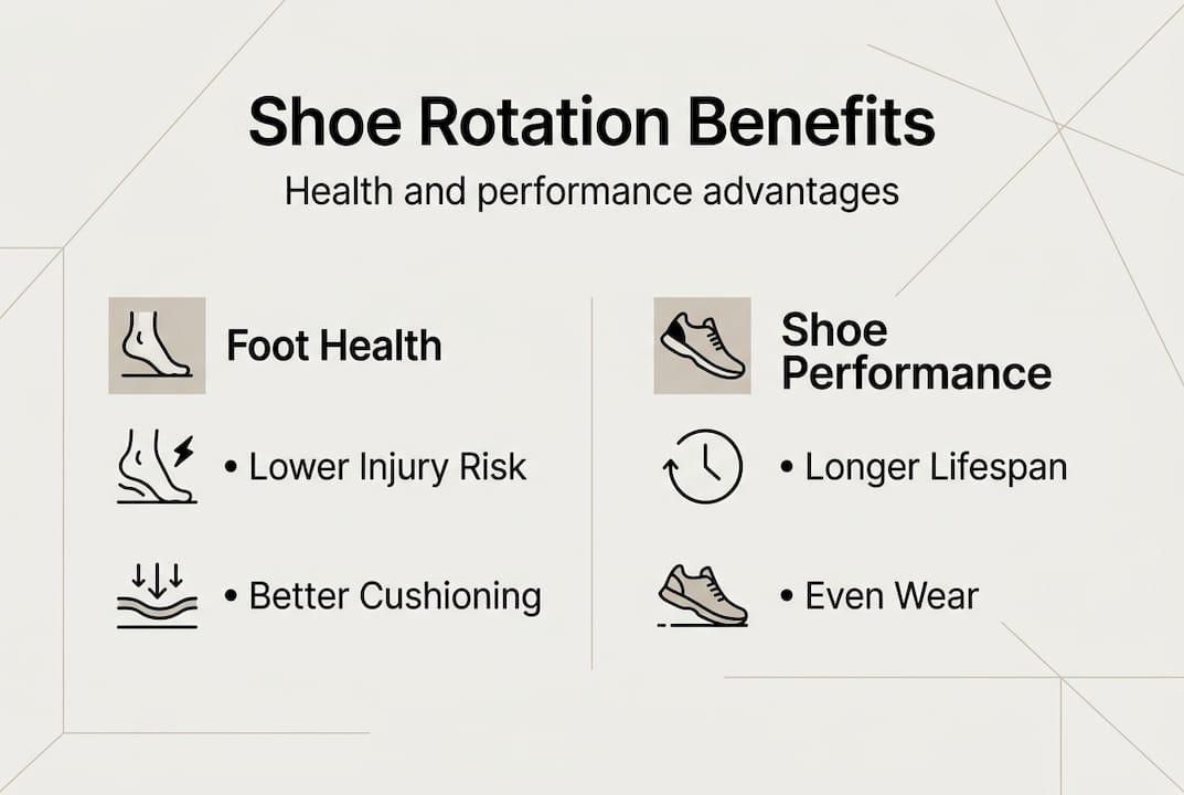 Infographic on shoe rotation benefits