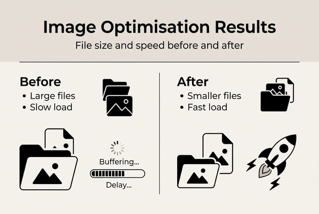 Infographic shows image optimisation before and after
