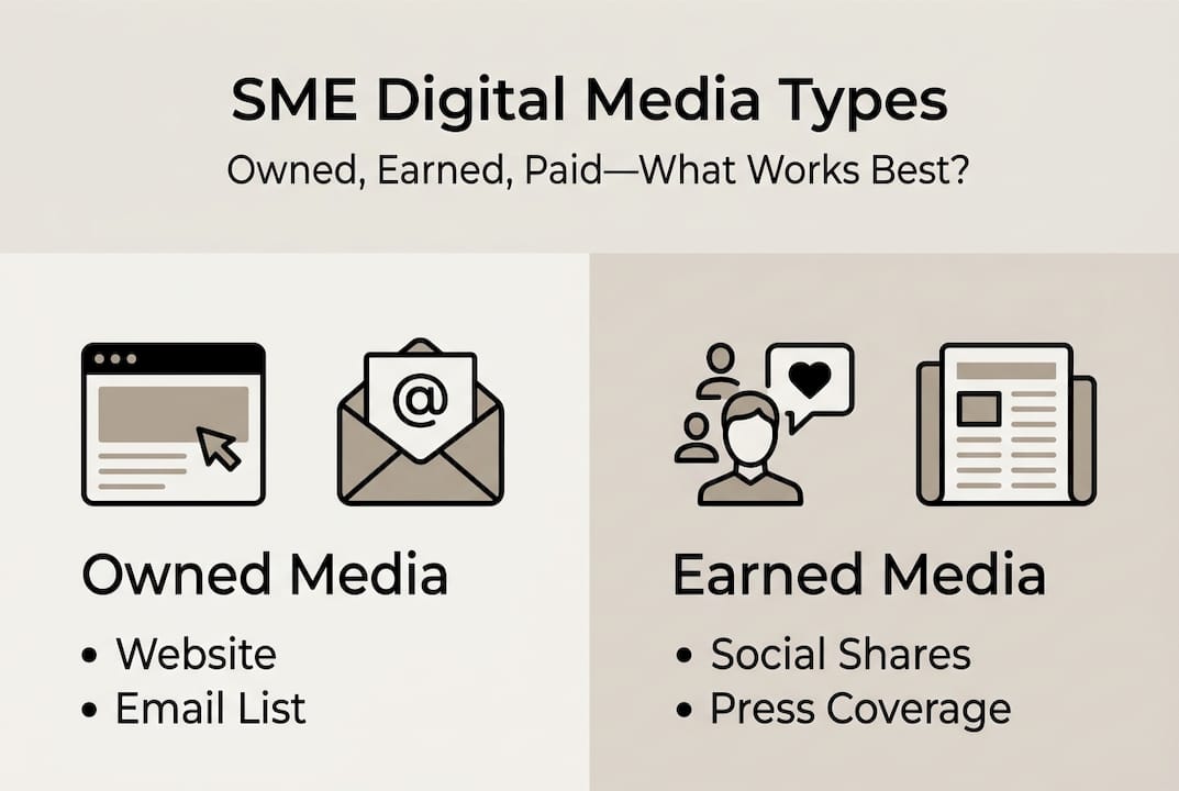 Infographic illustrating SME media type breakdown