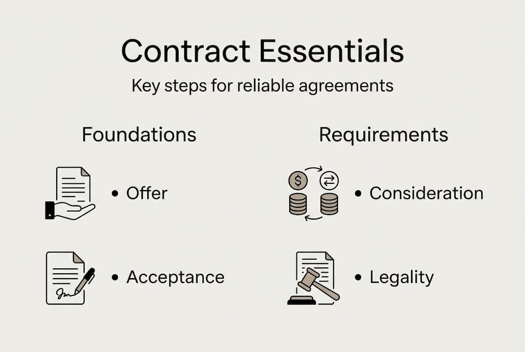 Infographic of four contract essentials key points