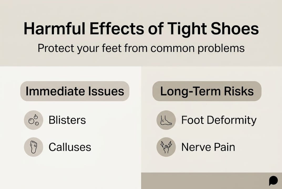 Infographic on harmful effects of tight shoes