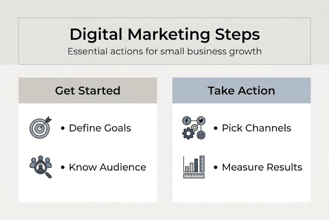 Infographic outlining digital marketing steps