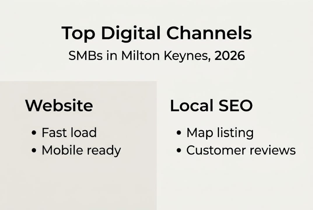 Infographic of SMB digital channels and features