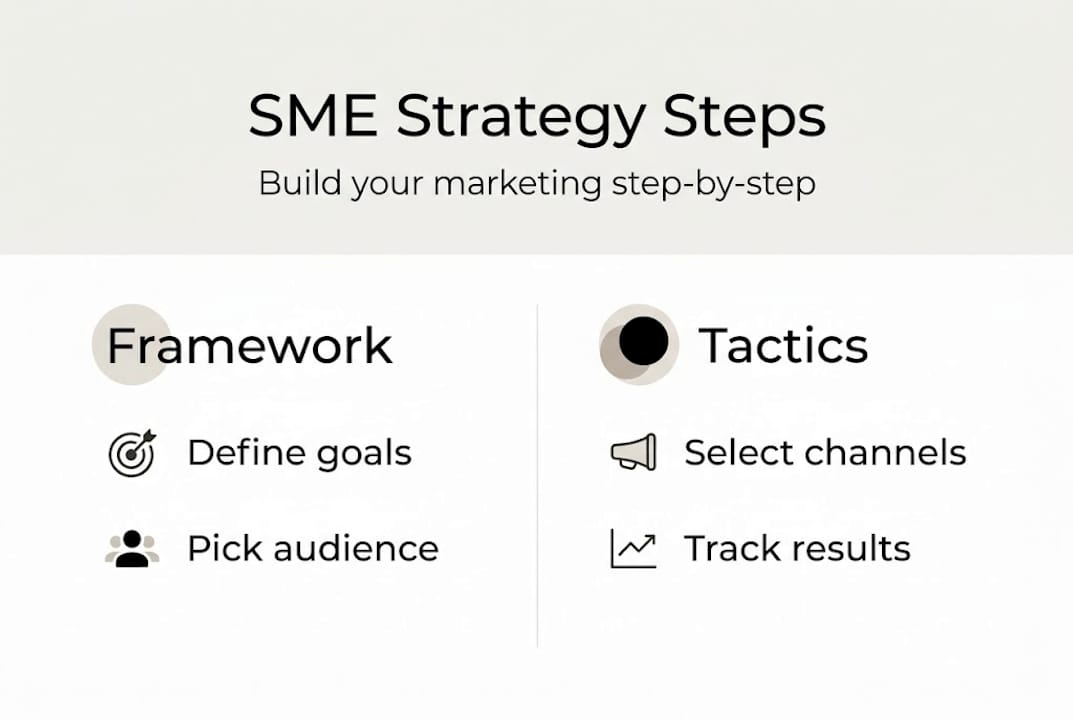SME marketing strategy step infographic