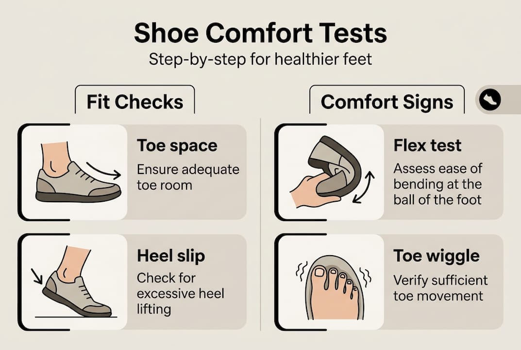 Infographic summarizing shoe comfort tests