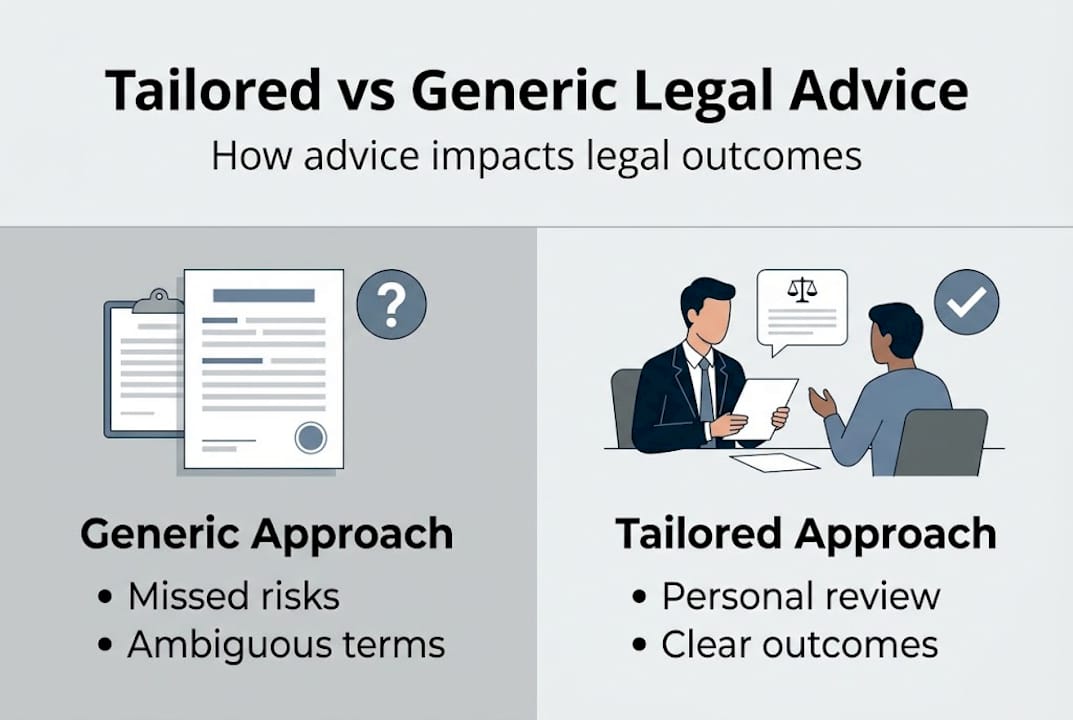 Infographic tailored versus generic legal advice