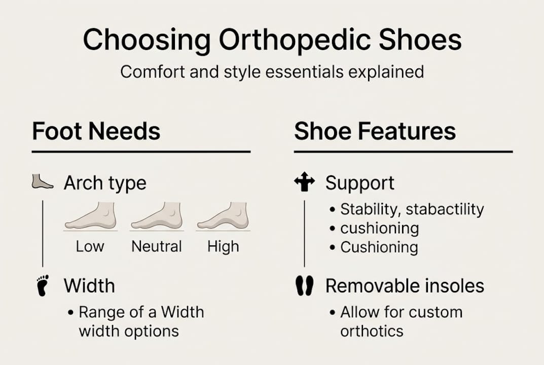 Infographic showing orthopedic shoe selection