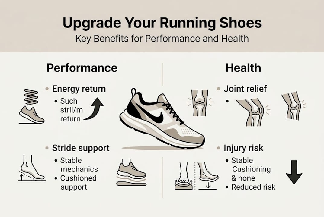 Infographic: performance and health benefits of shoe upgrades