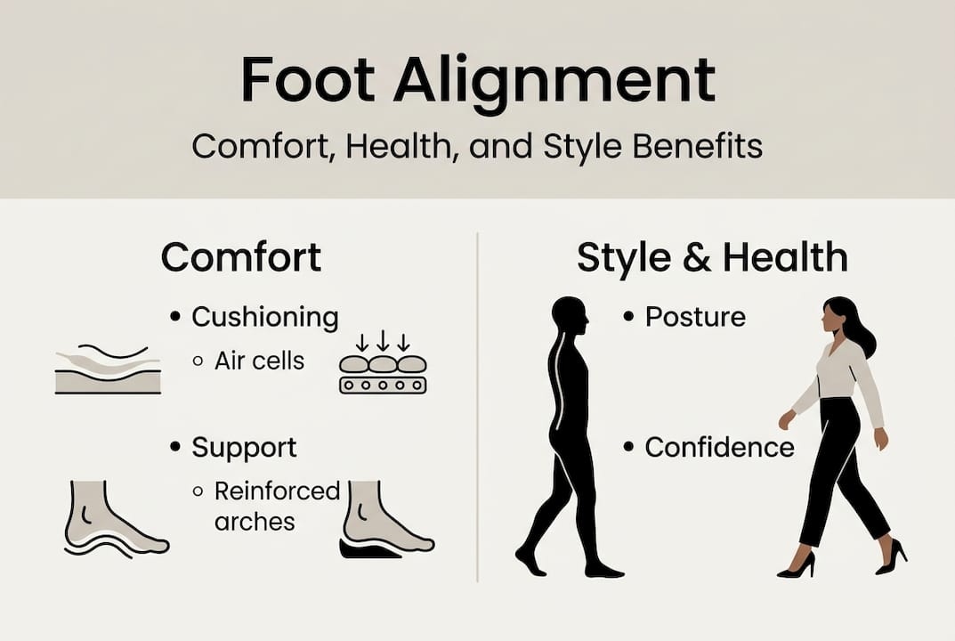 Infographic highlighting foot alignment benefits