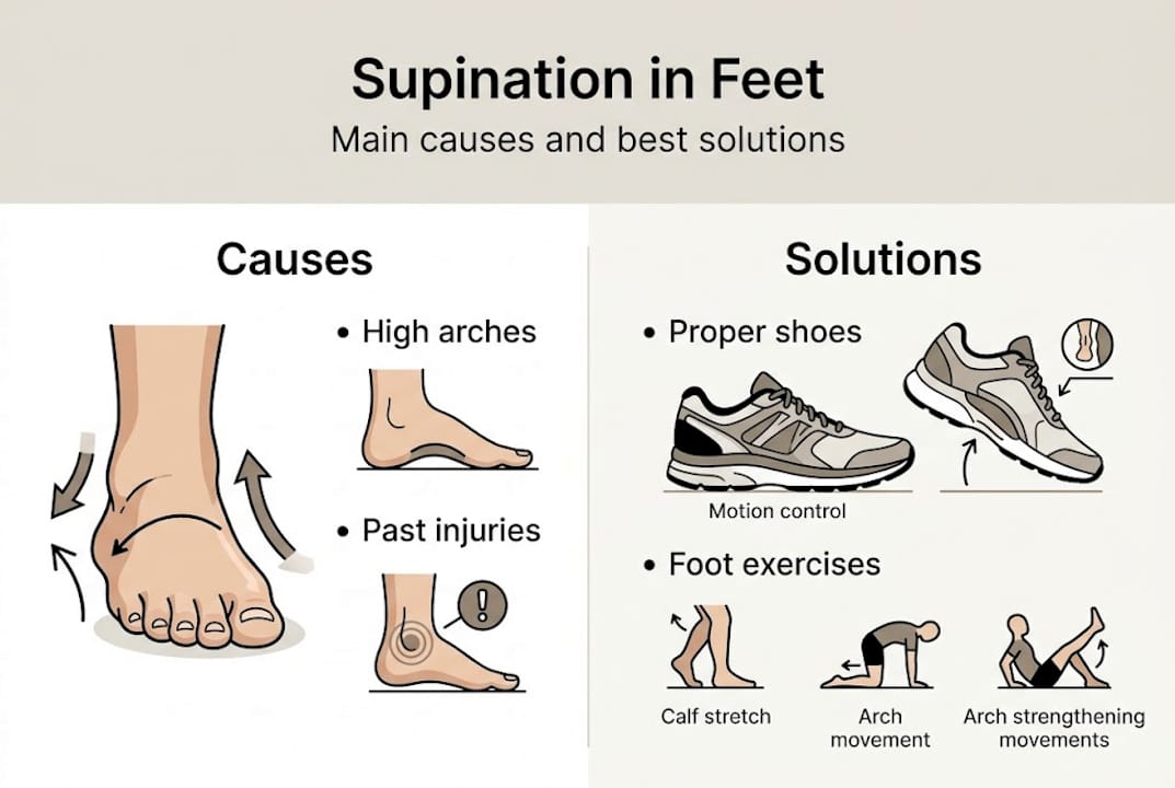 Infographic of supination causes and solutions