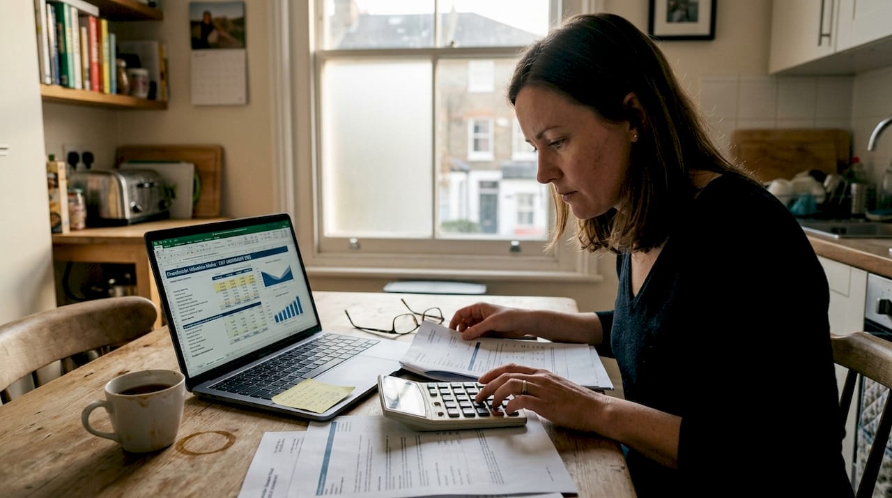 Accountant calculating shareholder exit valuation