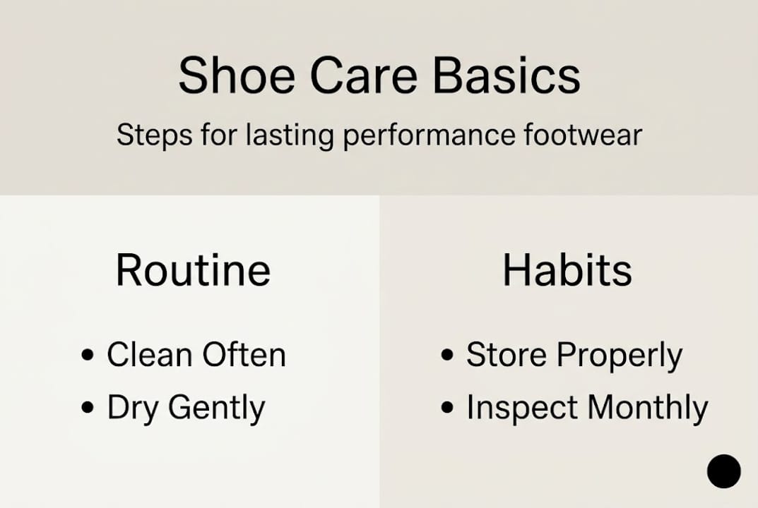 Infographic showing shoe care principles