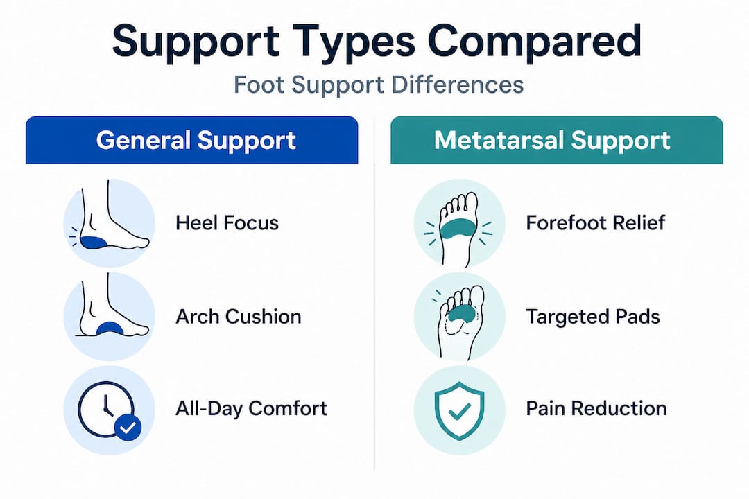 Infographic comparing foot support types