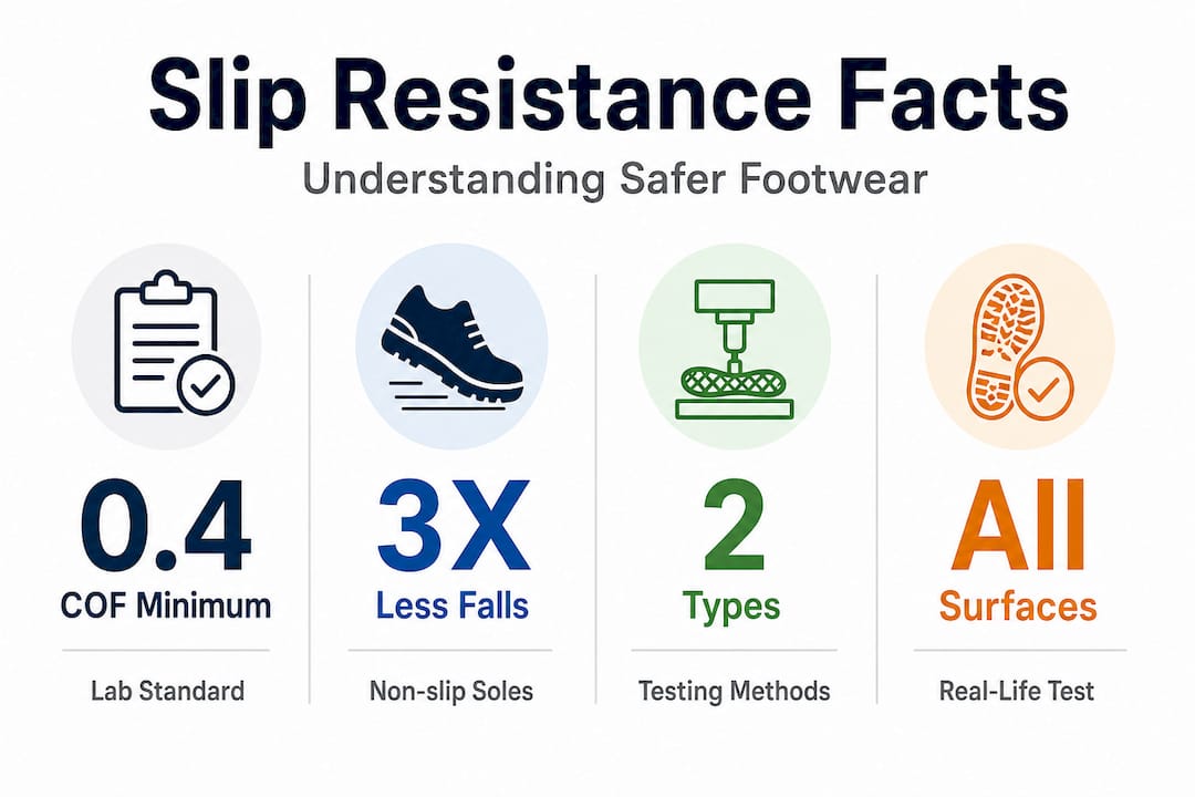 Infographic with slip resistance stats and labels
