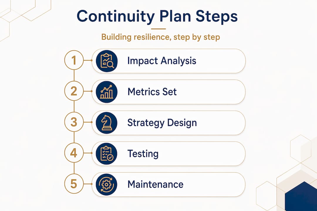 Infographic illustrating business continuity plan steps
