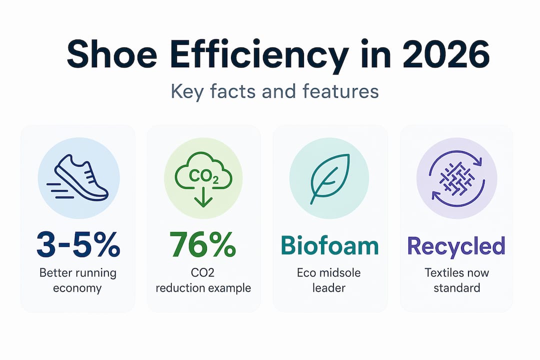 Infographic showing key energy efficient shoe facts