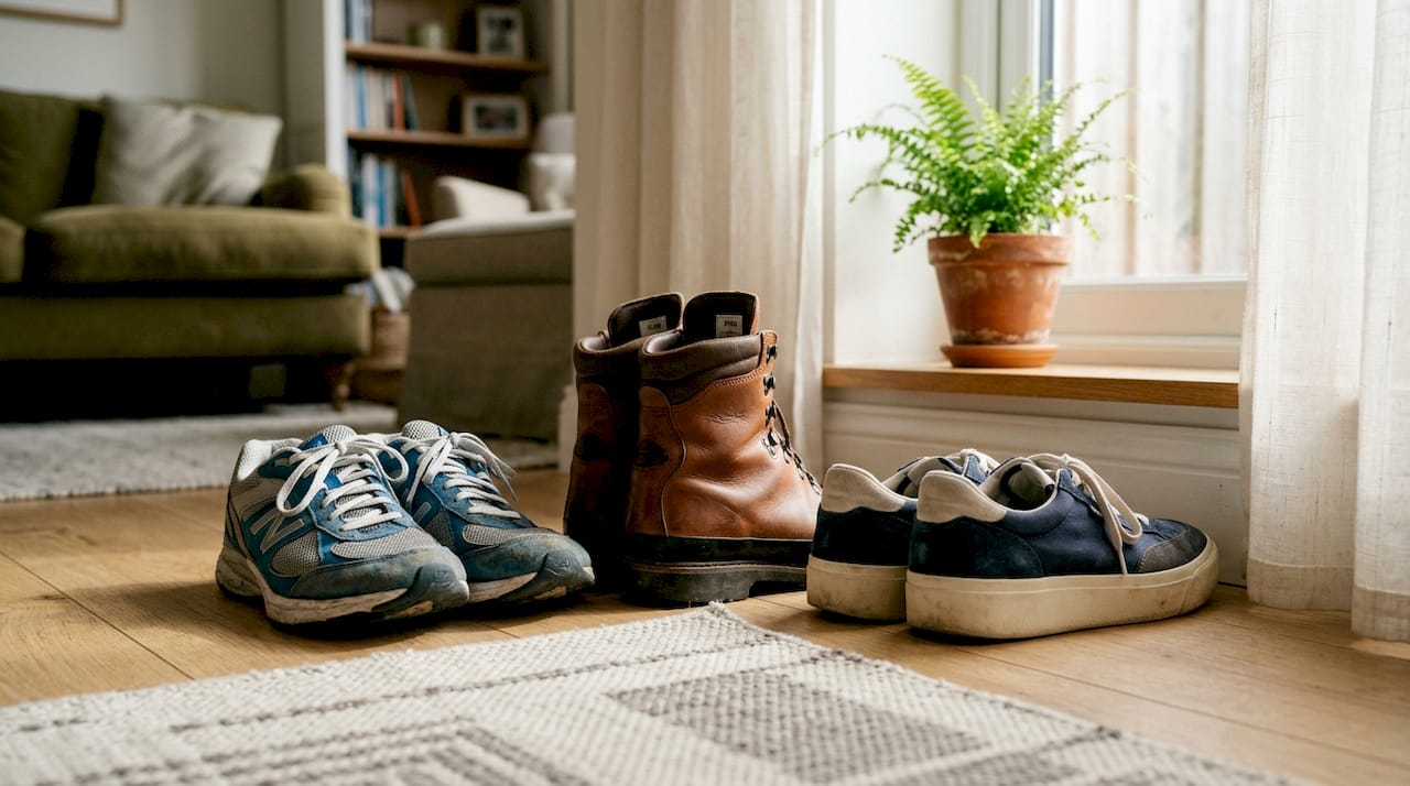 Close-up of durable shoe features