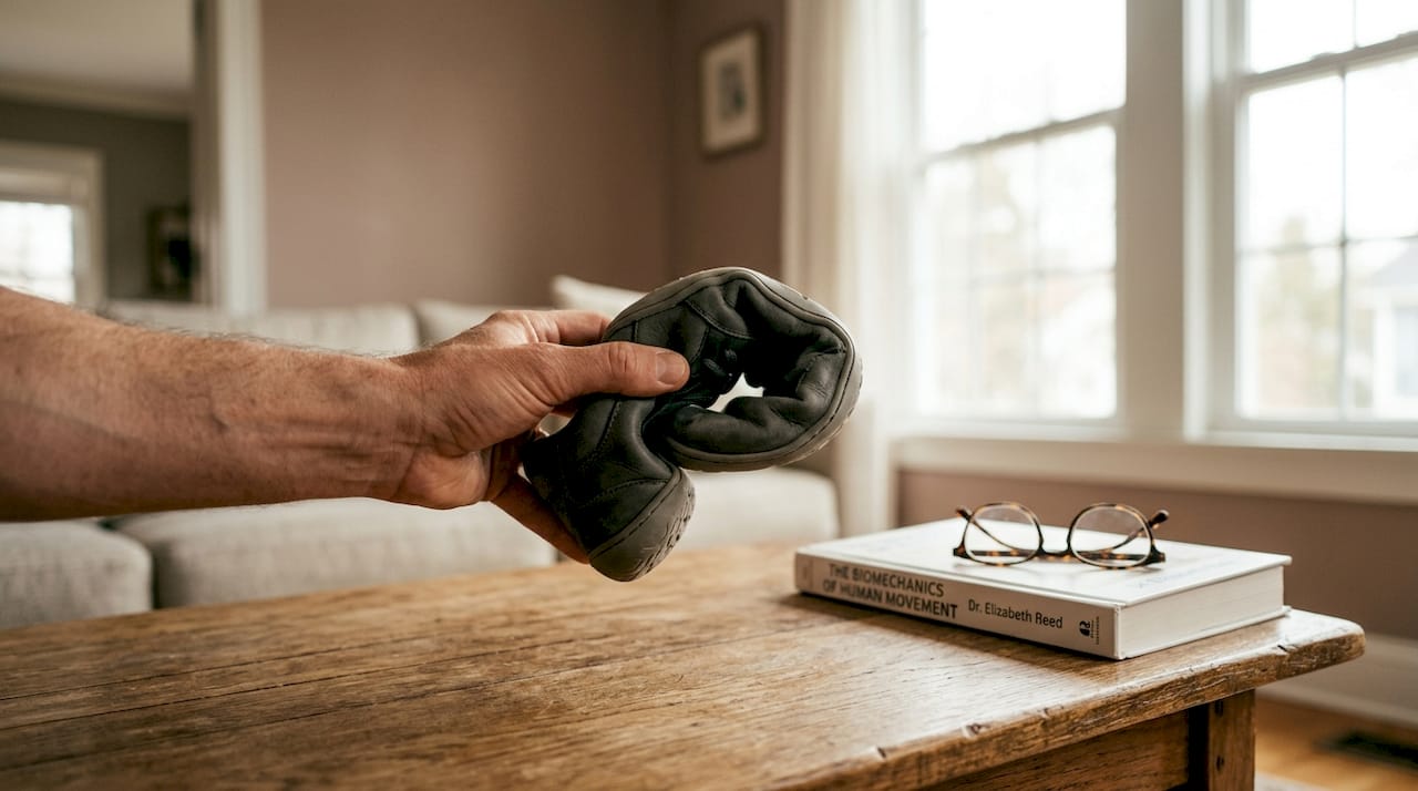 Hand bending flexible barefoot shoe sole