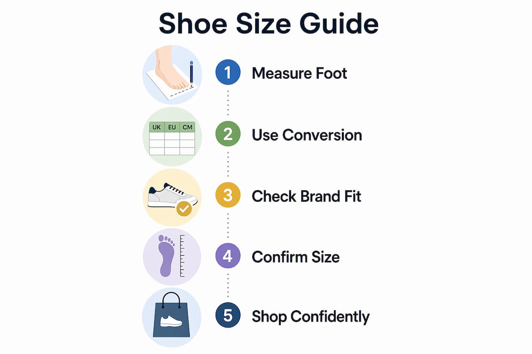 Step-by-step shoe conversion process infographic