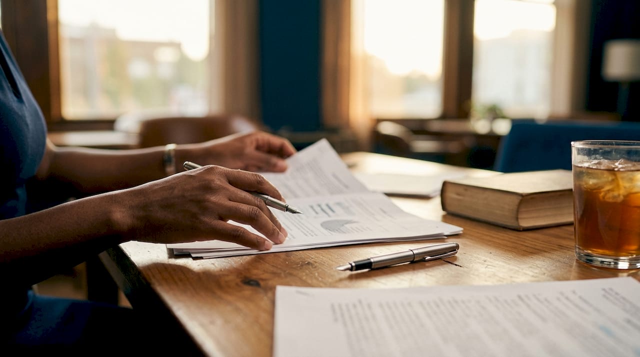 Legal professional sorting maritime law documents