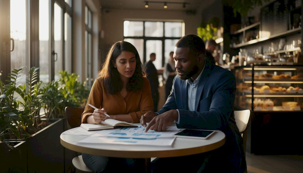 Two legal professionals engaged in negotiation discussion