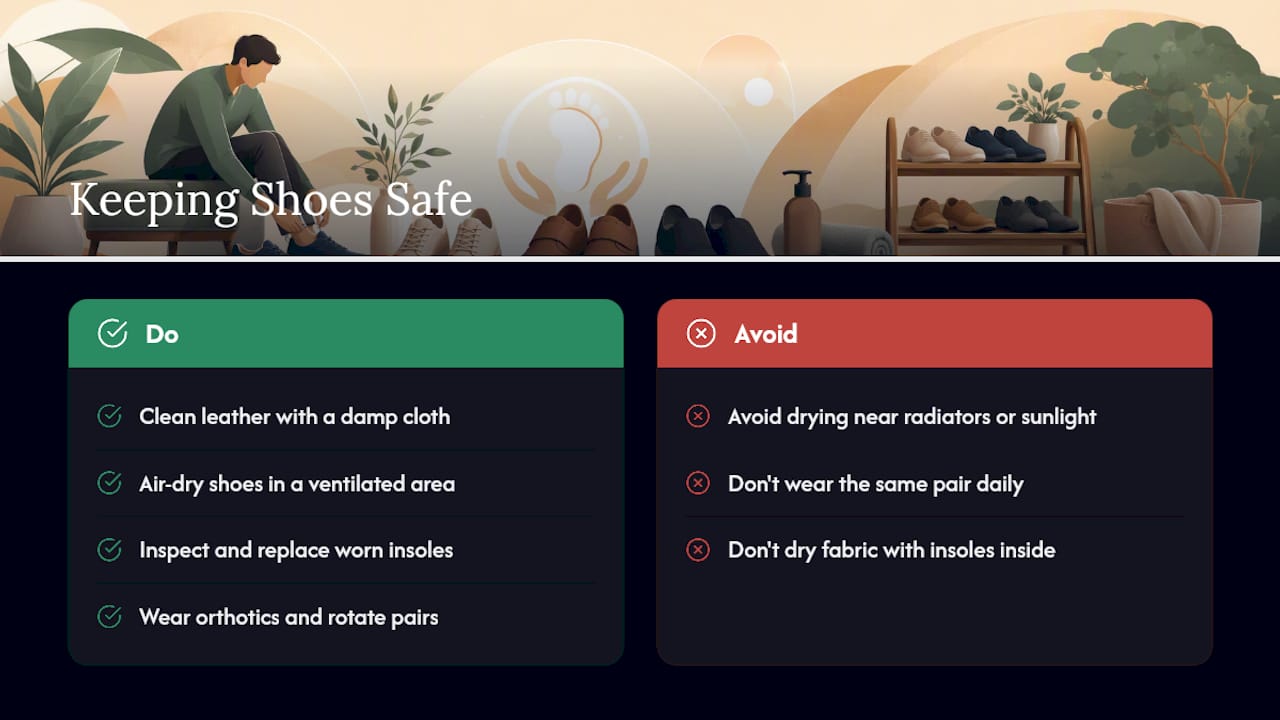 How do you keep shoes and insoles safe to wear? — overview diagram