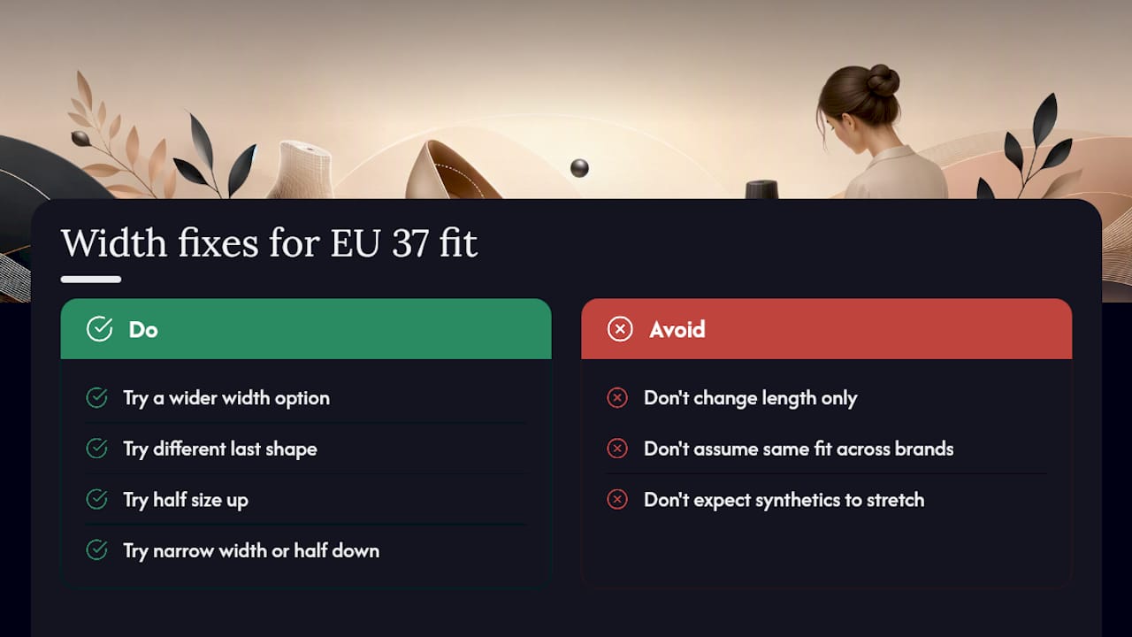 What width means for your size 37 fit — overview diagram