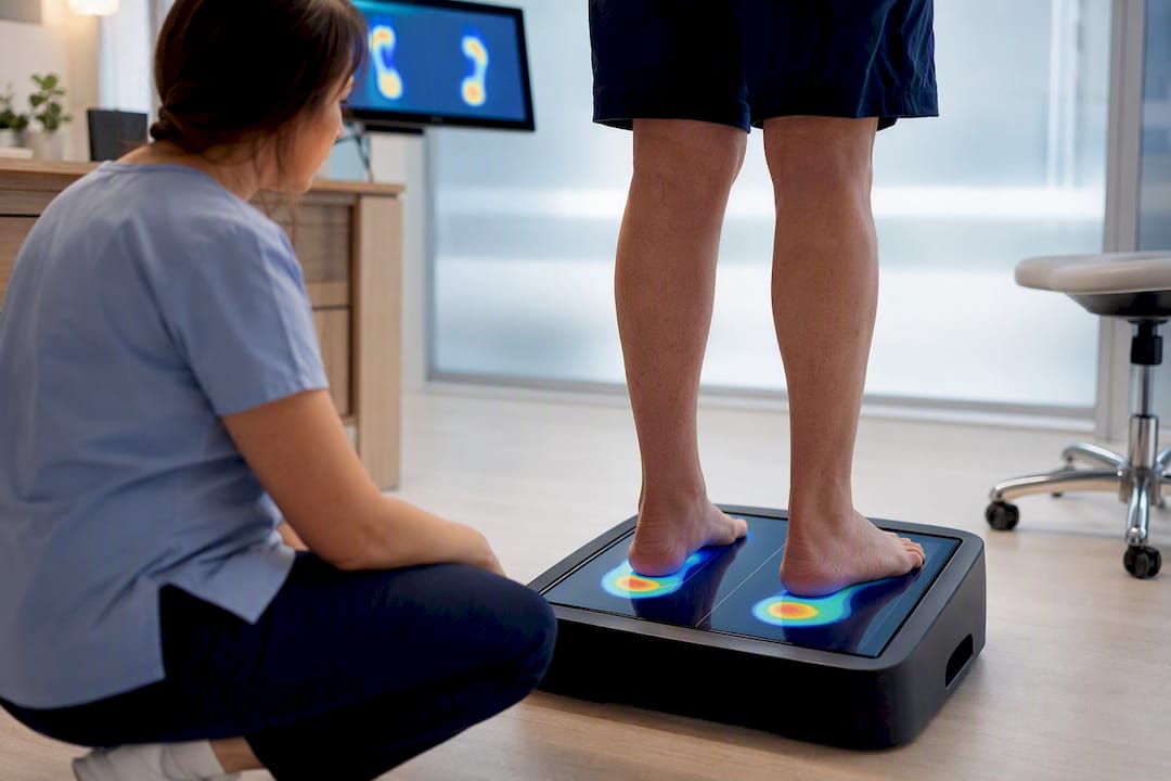 Pressure mapping during foot assessment