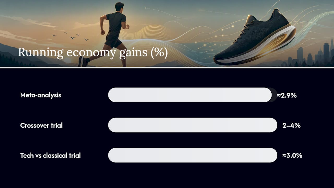 What the research says about running economy and race times — overview diagram