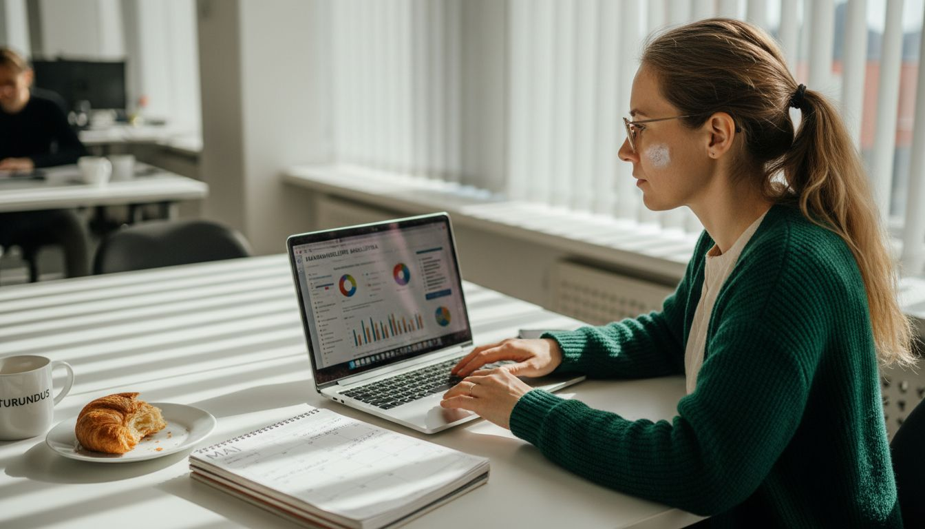 Turundusspetsialist analüüsib maandumislehe külastusstatistikat ja tulemusi.