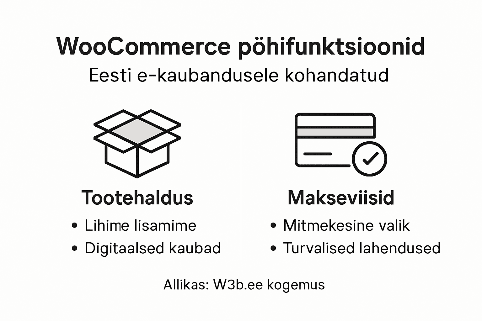 Ülevaade WooCommerce peamistest võimalustest Eesti e-poodidele