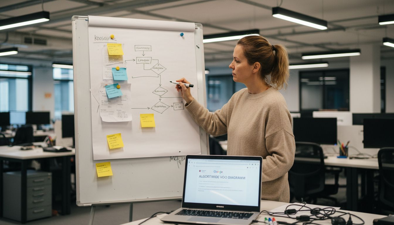 Spetsialist joonistab Google tehisintellekti otsingu algoritmi skeemi