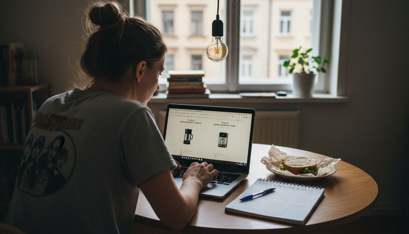 Klient uurib hoolikalt tootepilte e-poes