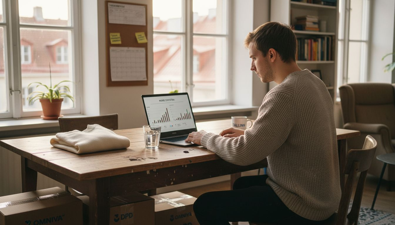 Ettevõtja vaatab üle WooCommerce’i müügitulemused.