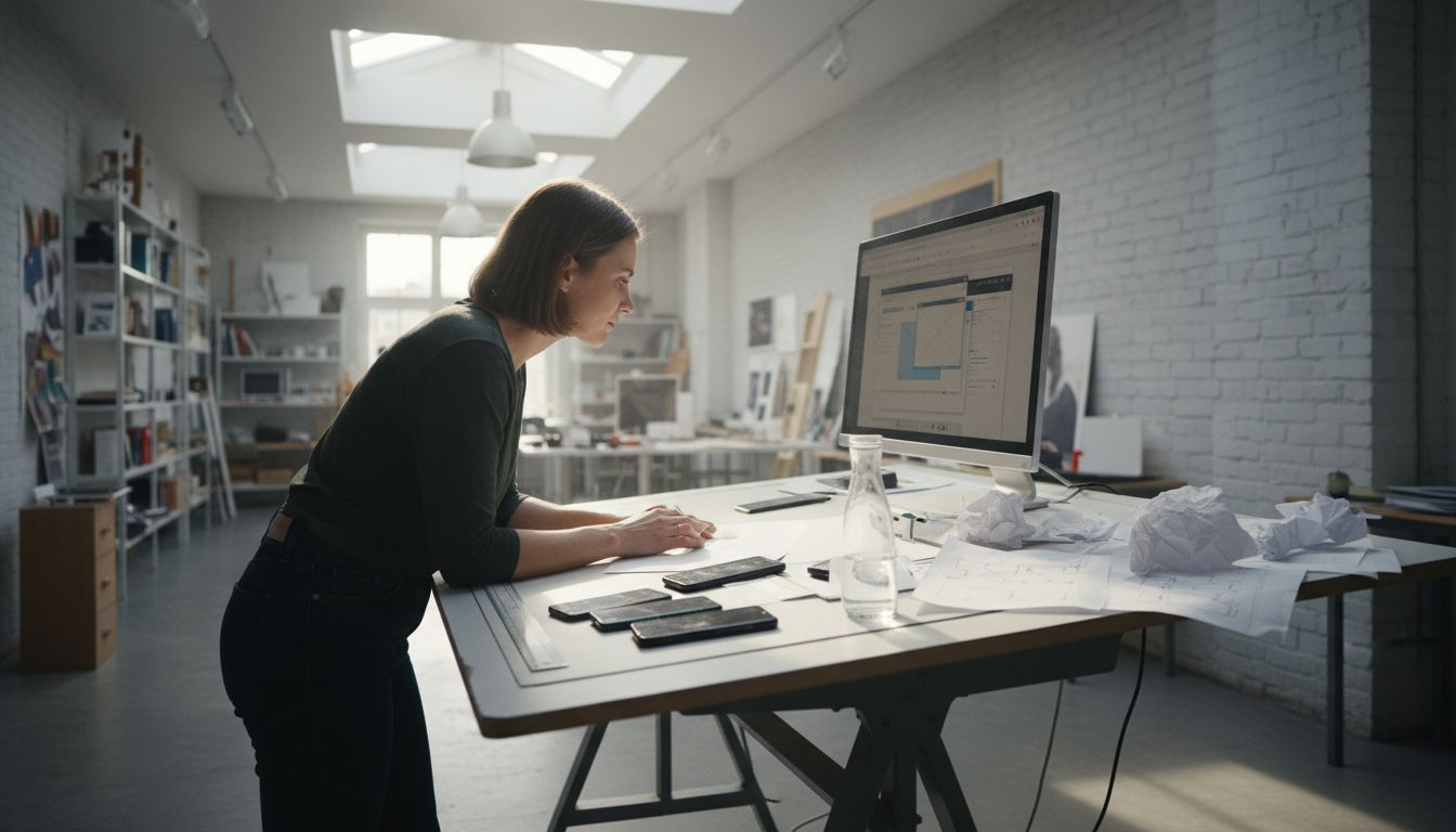 Disainer katsetab erinevaid mobiilisõbralikke veebiraamistikke