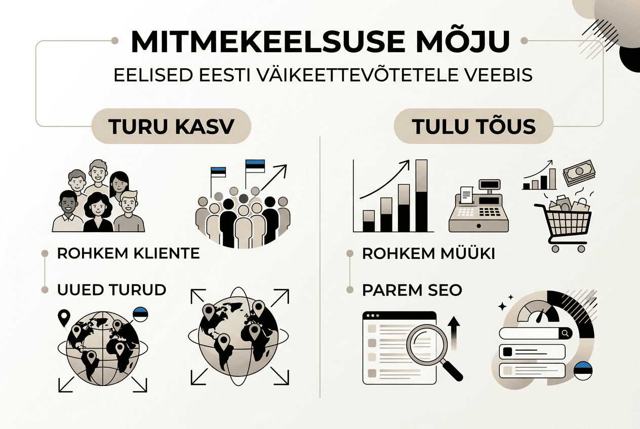Infograafik: mitmekeelsuse eelised Eesti ettevõtetes