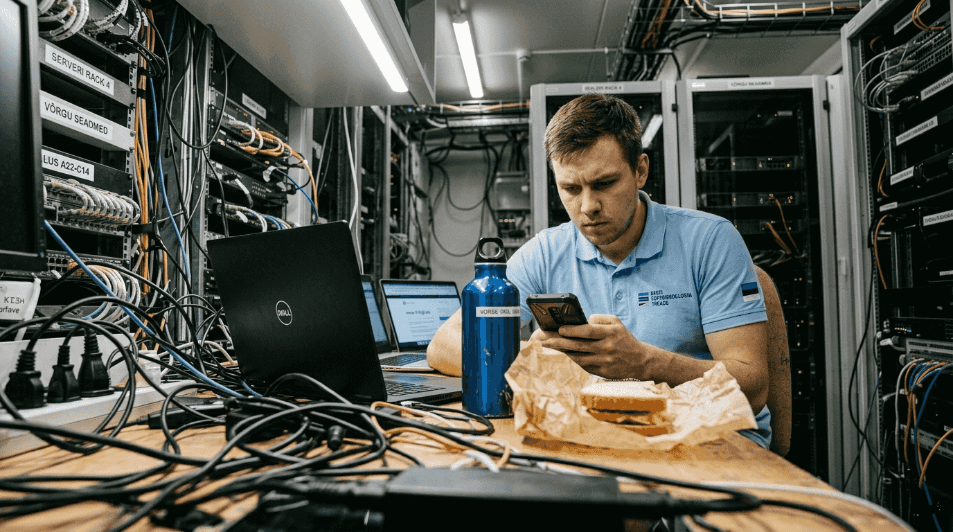 IT-spetsialist kontrollib seadme töökindlust