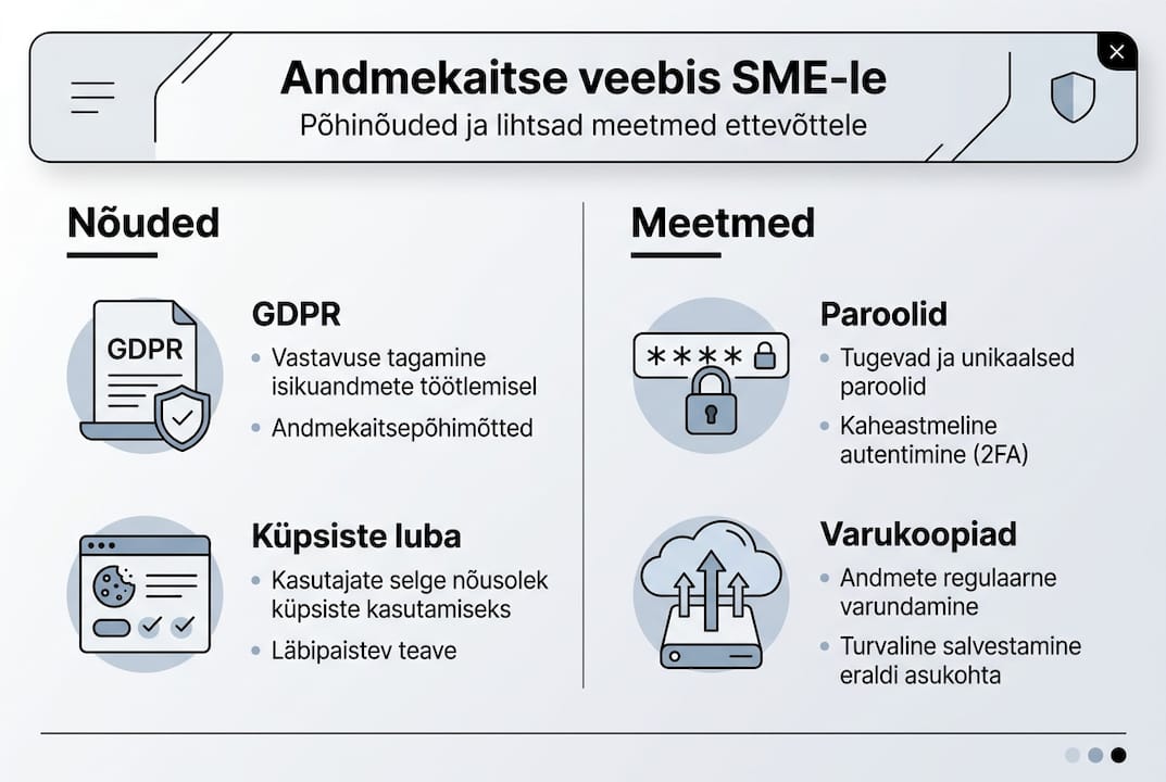 Infograafik: ülevaade andmekaitse põhinõuetest ja praktilistest lahendustest