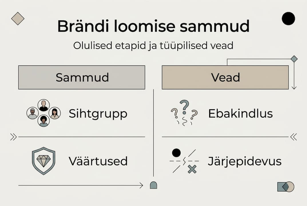 Infograafik: brändi loomise sammud ja levinumad vead, mida vältida