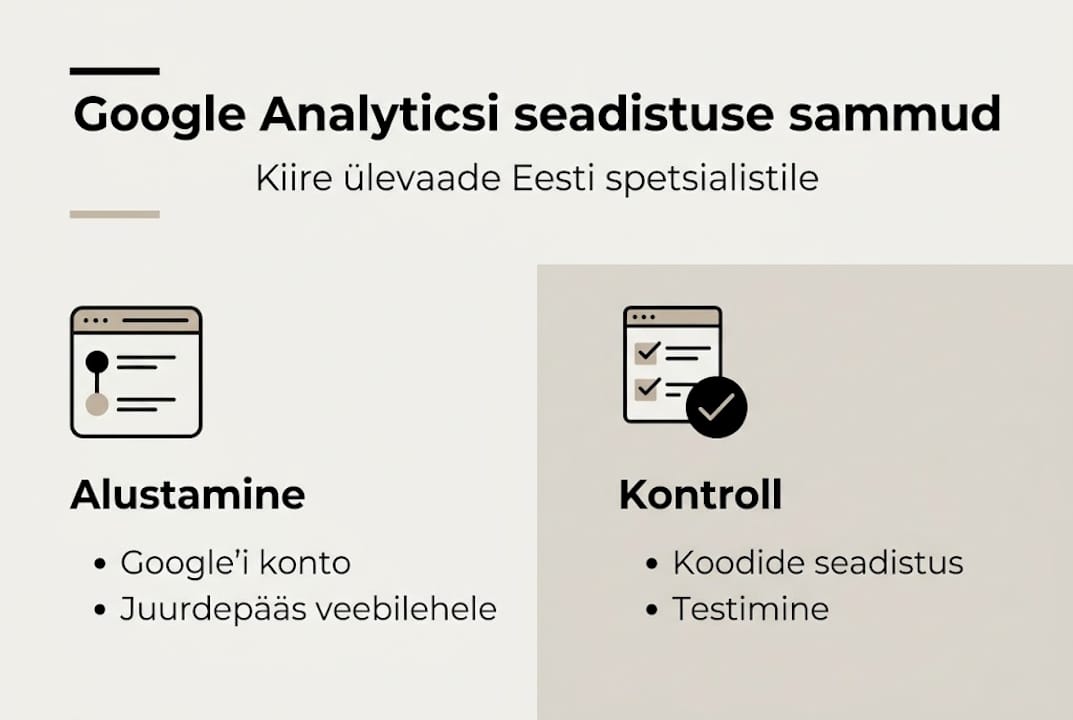 Infograafik: kuidas Analyticsi õigesti üles seada – samm-sammuline juhend