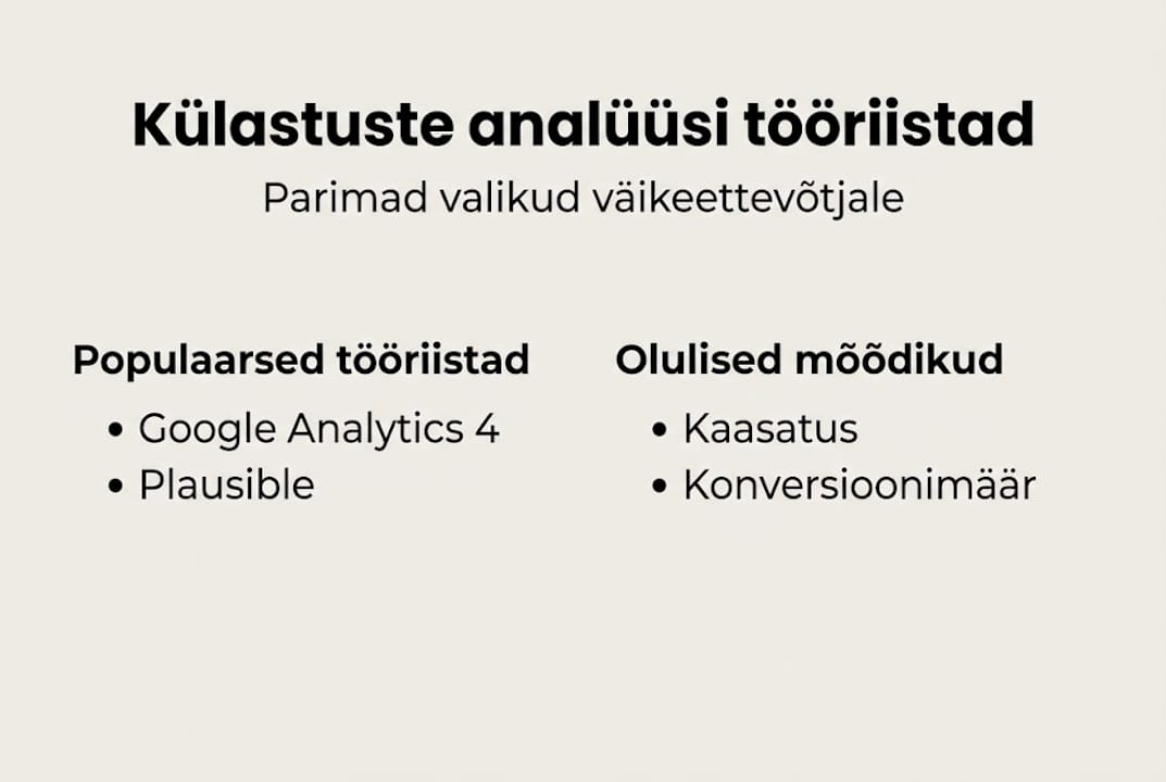 Ülevaatlik infograafik veebilehe külastuste analüüsiks mõeldud tööriistadest